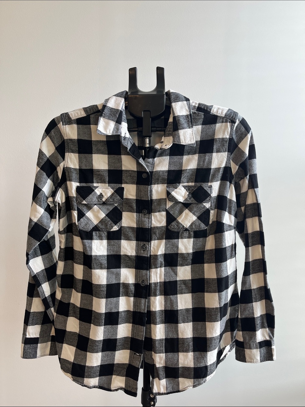 Eddie Bauer Women’s Black & White Buffalo Check Button-Up Shirt
